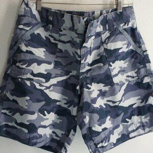 Carhartt relaxed fit womens blue camo shorts size 10
